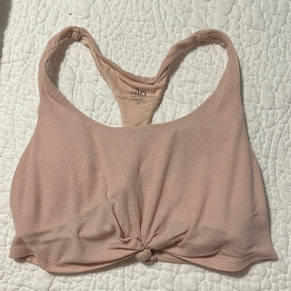 ALO Yoga Women's Blush Knotted Sports Bra